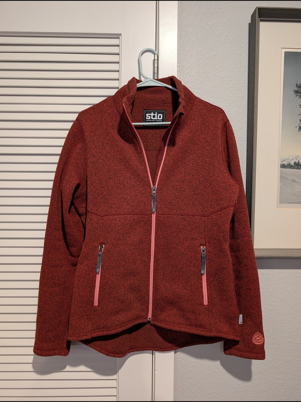 stio Women's Red Full-Zip Fleece Jacket